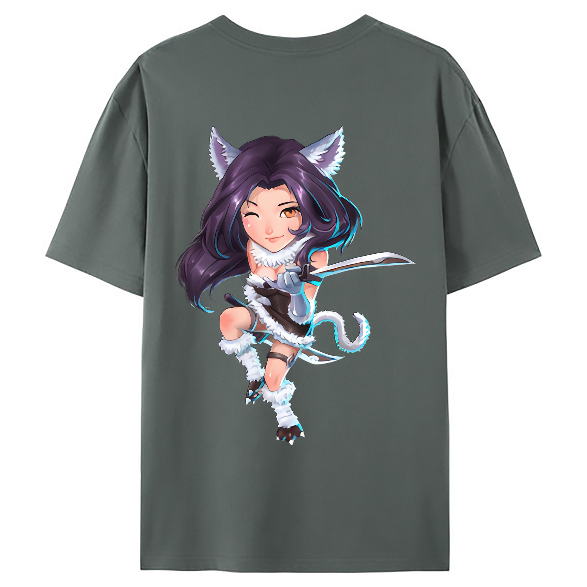 （画像用） リーグ・オブ・レジェンド League of Legends LOL 綿100％ メンズ半袖Tシャツ（バックプリント） 通気性